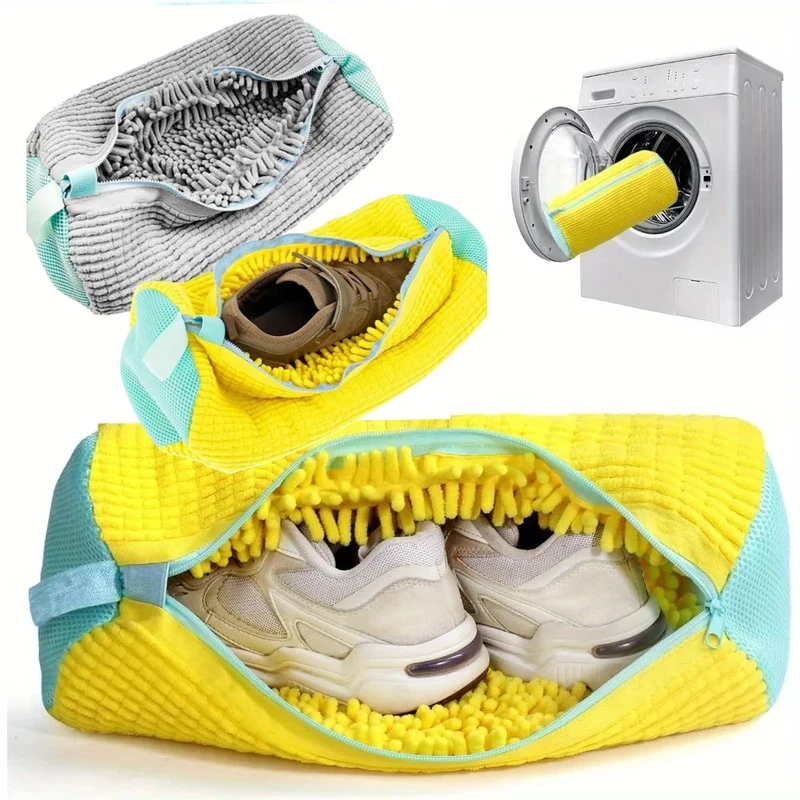 Durable Shoe Laundry Bag for Washing Machine Zipper Mesh Bag for Sneakers and Casual Shoes Protective Cleaning Accessory
