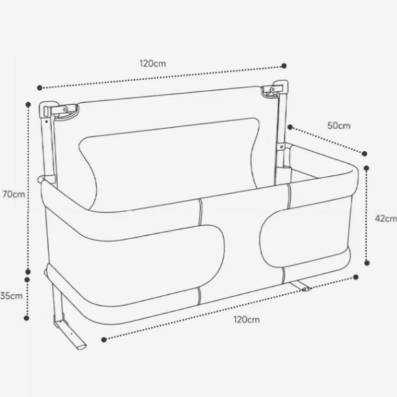 Small unit crib with anti-pressure crib bed Middle bed baby playpen guard rail folding can move baby crib