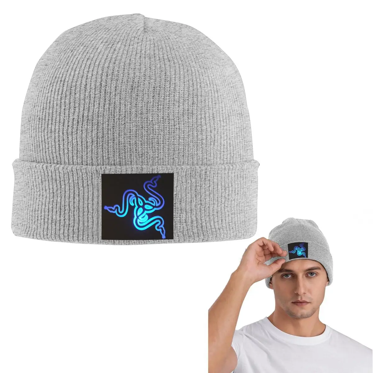 

Razer теплая вязаная шапка модная шапка-капот осень-зима уличные шапки шапки для мужчин женщин взрослых