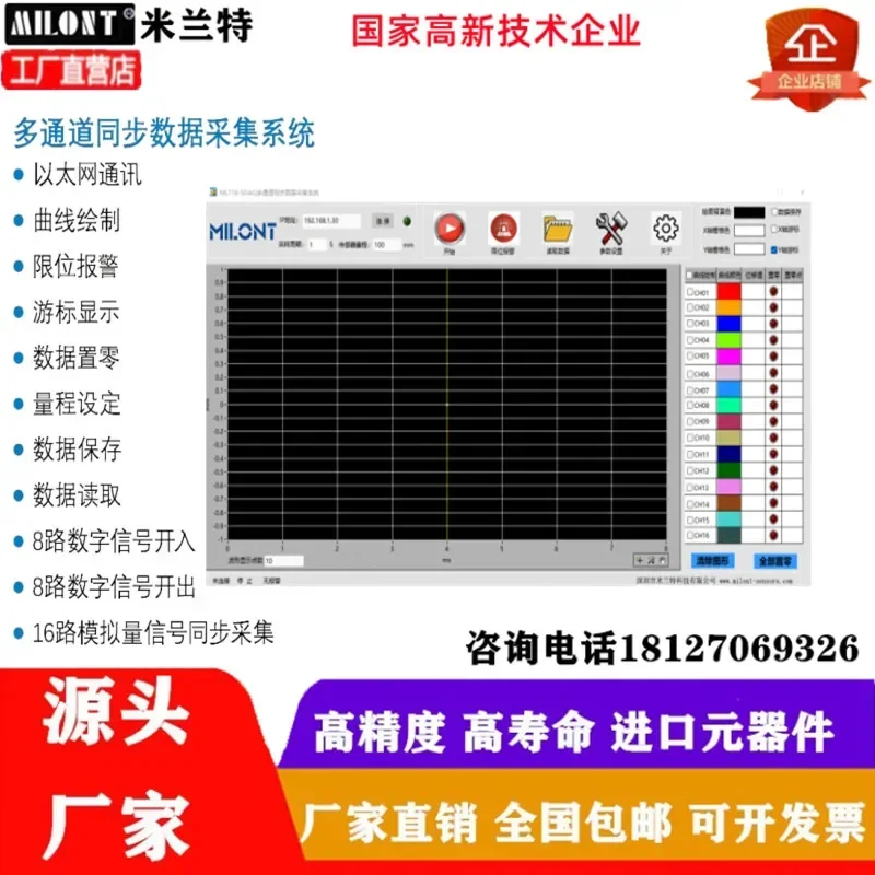 Multi-channel displacement data collection system