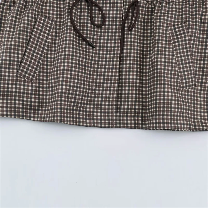 Damenmantel Langarm-Karo-Kapuzenjacke für Frauen 2026 Neue Mode Herbst Winter Lässige Schicke Damen-Oberbekleidung – Detail 14