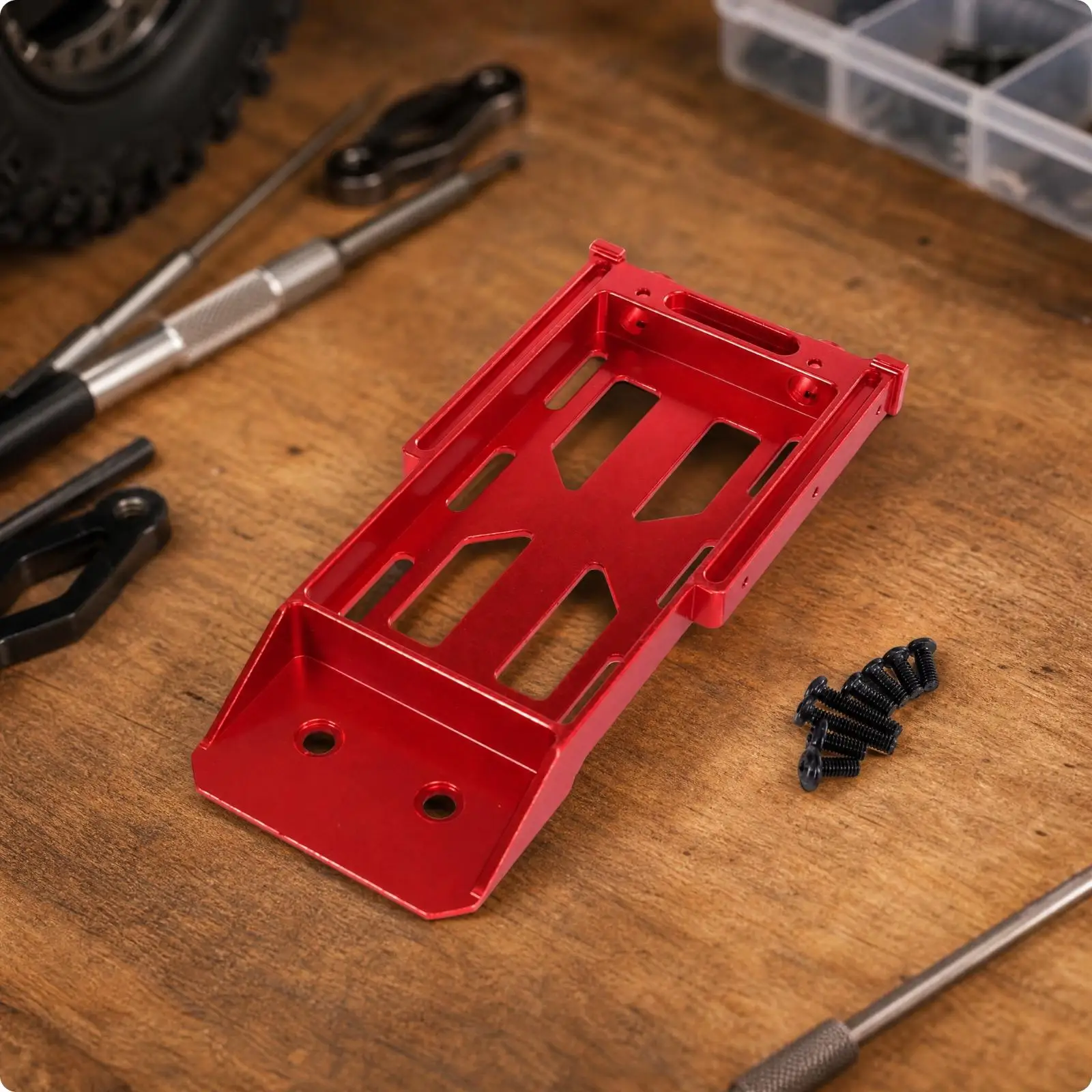 Metal RC Car Fixing Base Mount for MN86S 1/12 Scale Chassis Battery Holder Tray