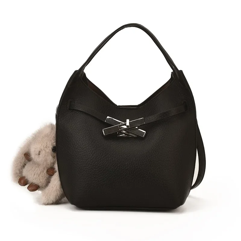 

Luxury Simple Square Handbag For Women As A Shoulder And Crossbody Bag With Leather Detail Includes Large Capacity Diaper Bag