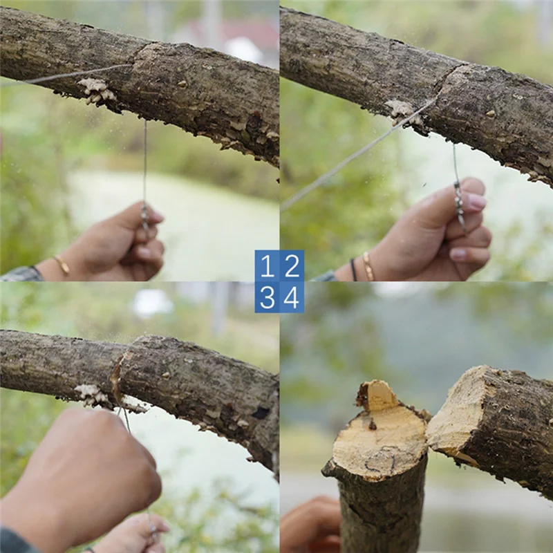 เลื่อยลวดสแตนเลสสตีลขนาดเล็กเลื่อยไฟฟ้า10เมตรเลื่อยลวดเลื่อยสำหรับตั้งแคมป์แบบพกพา