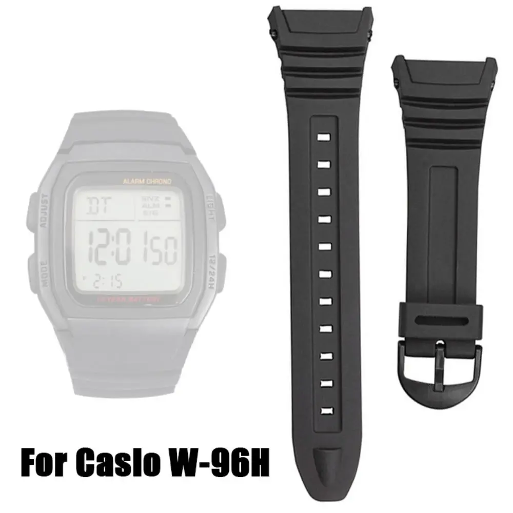 Sports Silicone Strap Men Women Pin Buckle Soft Watchband Silicone Watch WristBand for C-asio W-96H Watch Accessories