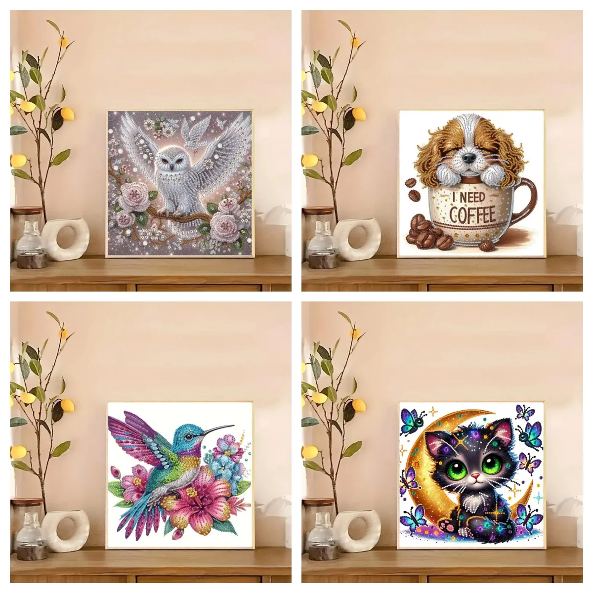 1 Stück DIY Adler Vögel Katzen Diamant Kunst Malerei Bilder Kein Rahmen Kristall Strass Diamant Kunst Kits für Erwachsene Geschenke für Freunde