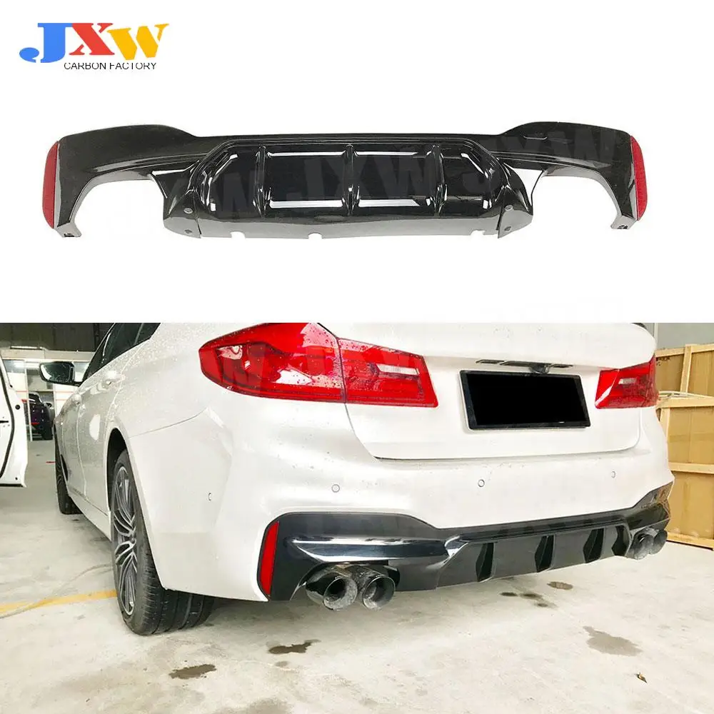 

Carbon Fiber Car Rear Bumper Lip Diffuser for BMW 5 Series G30 G38 M Tech Sport 2017-2023 ABS Black White Body Kit Diffuser