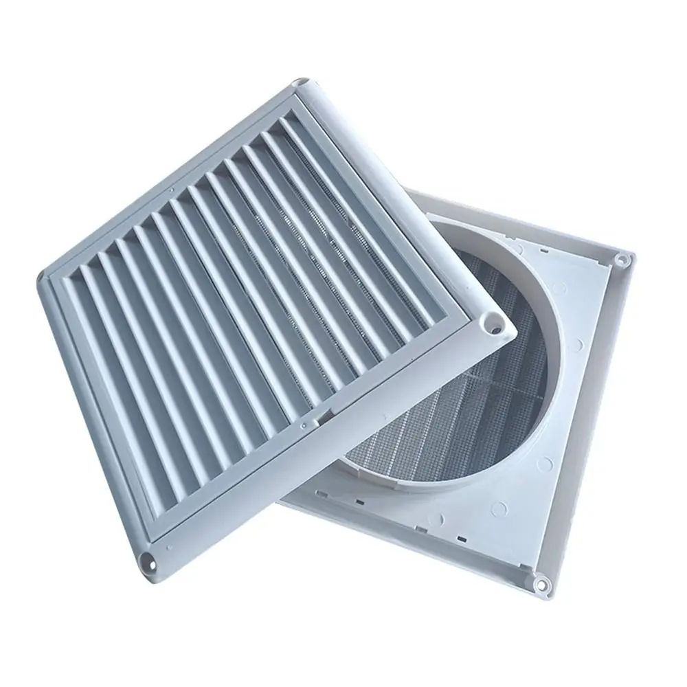 With Flaps Air Vent Grille Ventilation Cover 150*150mm/200*200mm Louver Vent Air Outlet Ventilation Cover With Insect Screen PP