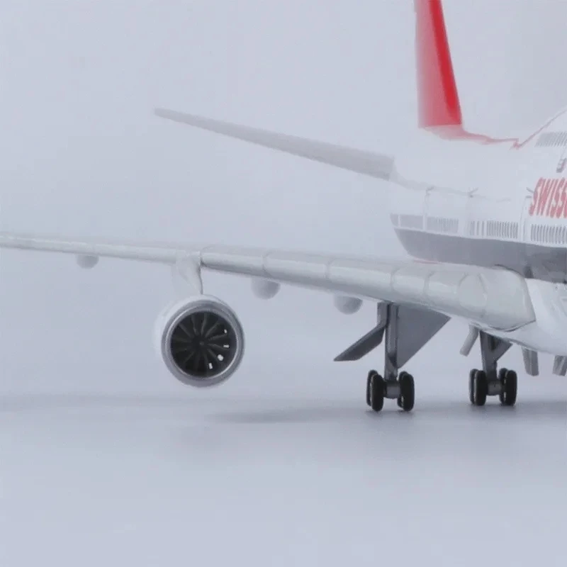 Modèle d'avion en résine moulé sous pression lavable pour enfants, jouets d'avion pour la création, Suisse, B747, échelle 47cm, 747