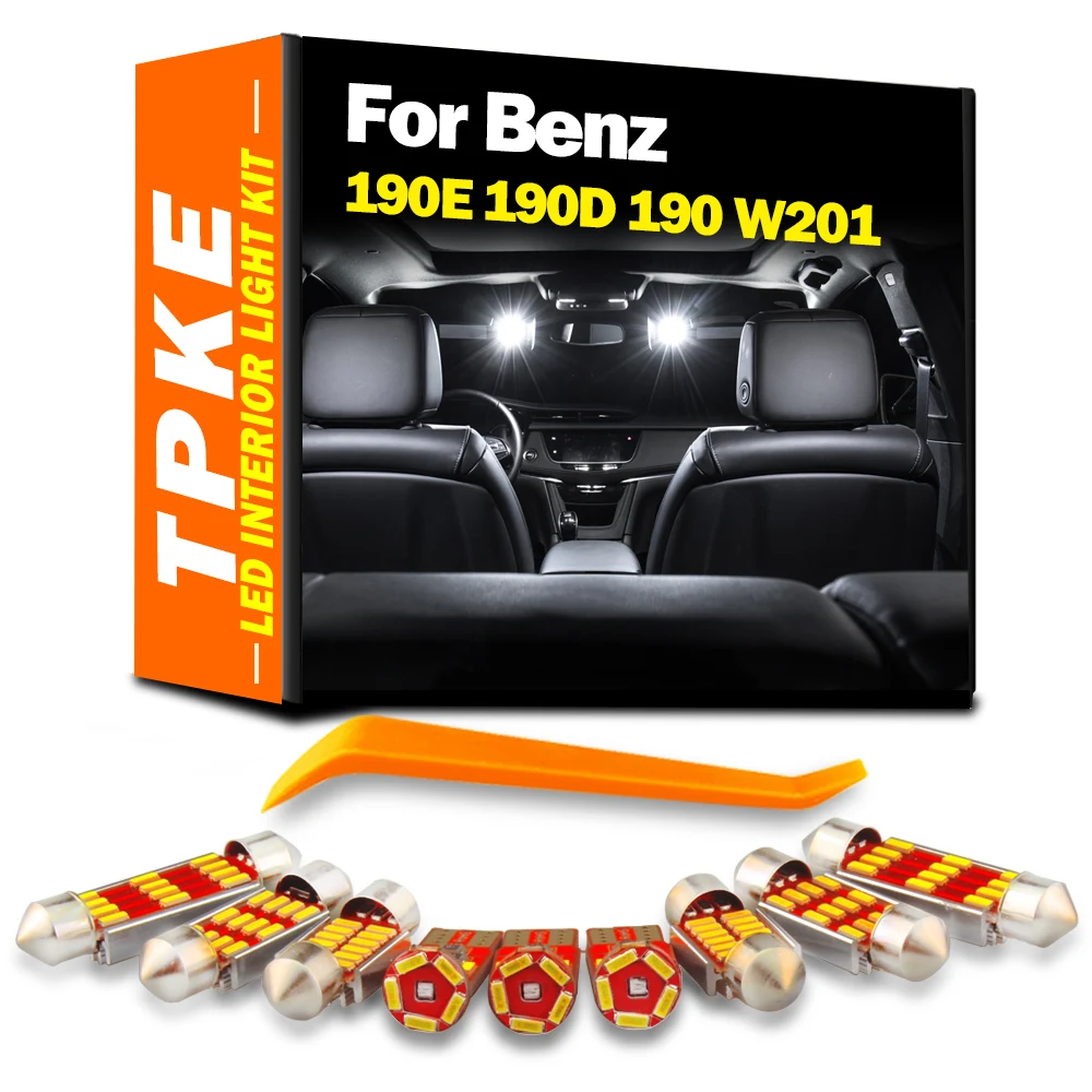 

TPKE 14Pcs LED Interior Map Dome Trunk Light Kit For Mercedes Benz 190E 190D 190 W201 1982-1989 1990 1991 1992 1993 Indoor Bulbs