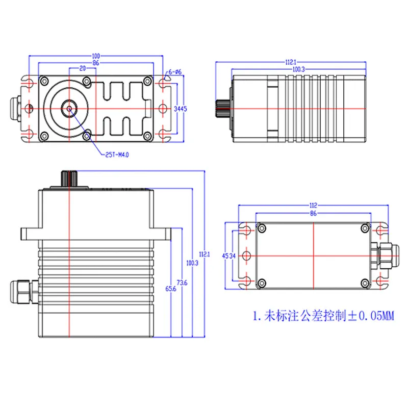 FEET ECH FT450BL 450 Kg All-metal Brushless Steel-gear 24 V Industrial-grade Servo 180-degree Single-axis Digital PWM Actuator
