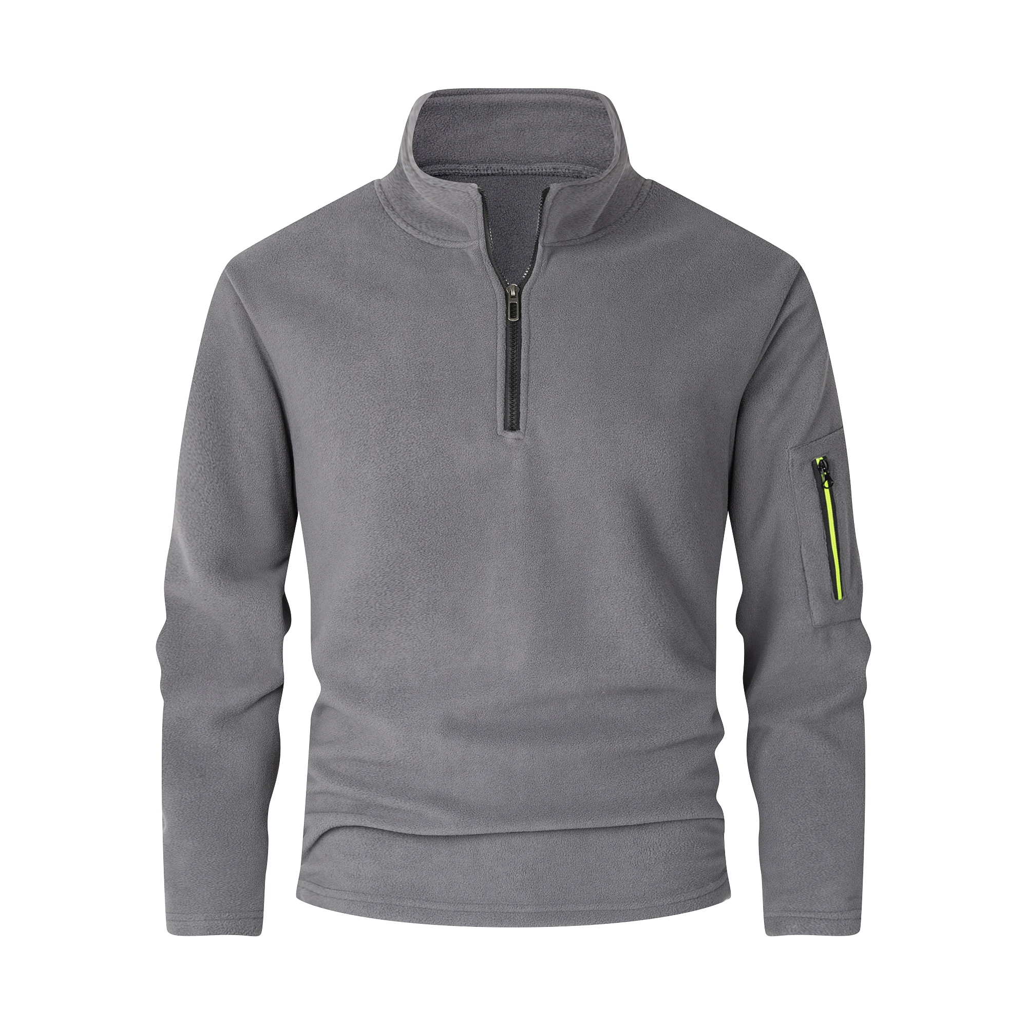 

Осенняя мужская толстовка на молнии с длинным рукавом и повязкой на руку, однотонная водолазка, уличная одежда, зимнее теплое пальто, спортивное пальто