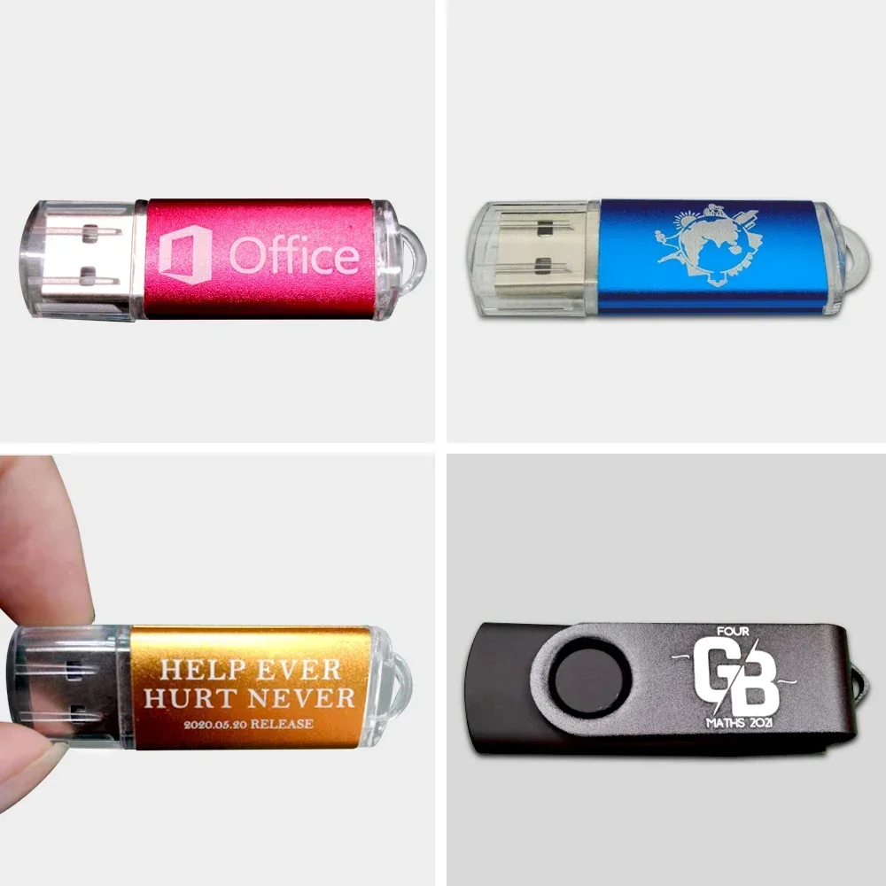 100 قطعة/الوحدة سعر الجملة المعادن usb 2.0 فلاش حملة 4GB 8GB 16GB usb بندريف 32GB 64GB usb ذاكرة عصا شعار مخصص الهدايا