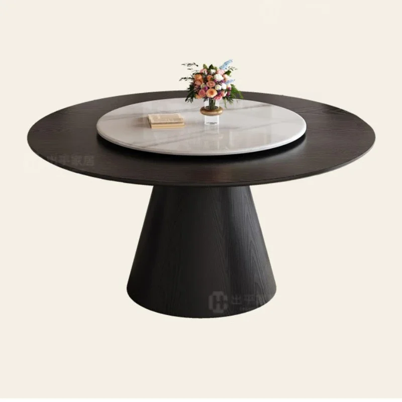 

Solid wood dining table and chair combination, medieval ash wood round table combination, modern simple round home