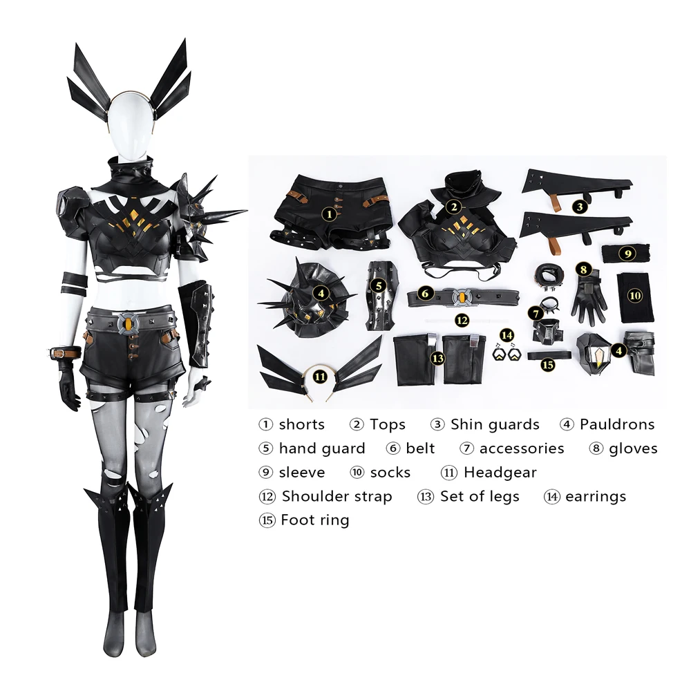 

Halloween Christmas Superhero Role-playing Costume Swordsman Witch Black Personality Cosplay Costume