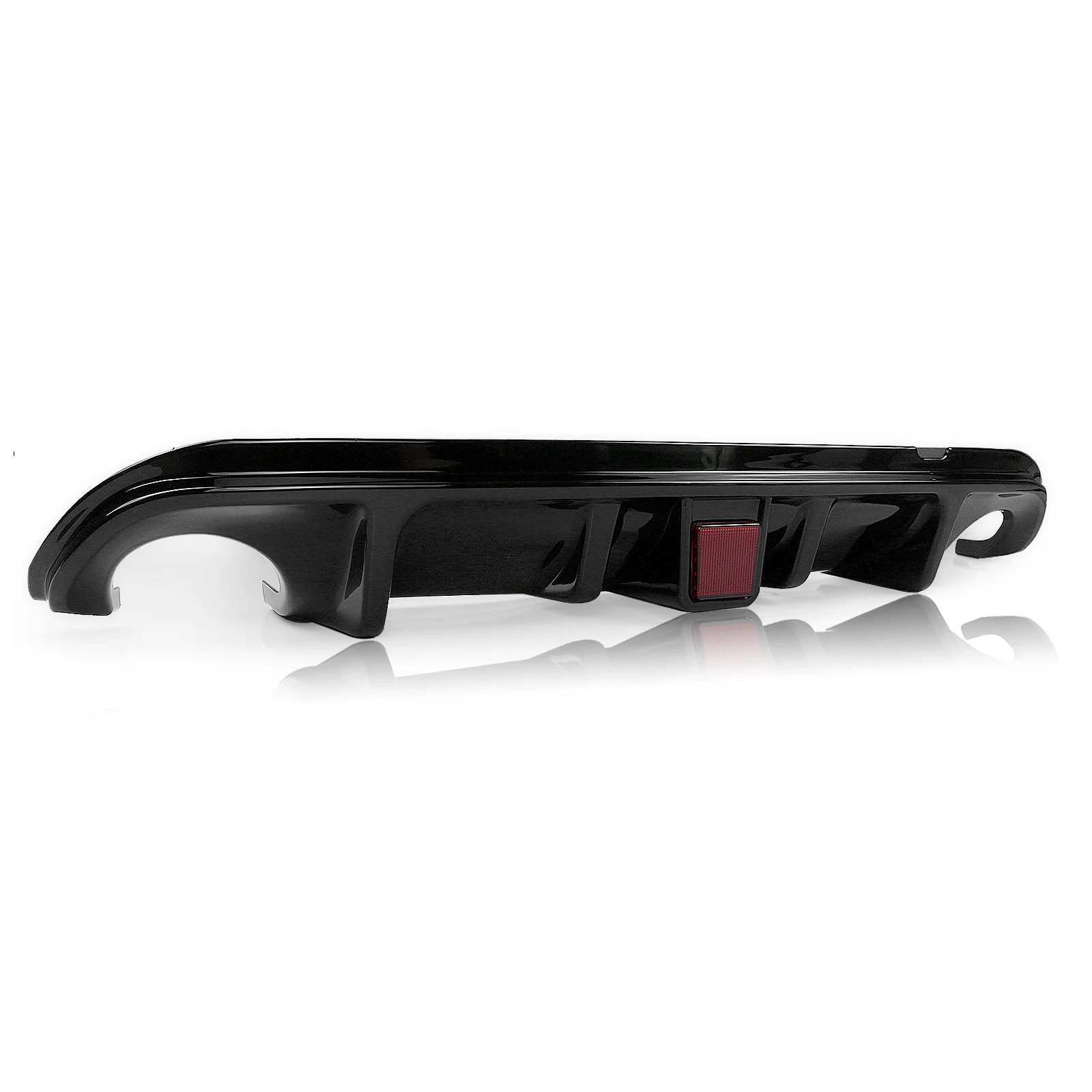Rear Diffuser Bumper Lip For Infiniti Q50 2014 2015 2016 2017 Carbon Fiber Look/Gloss Black Boot Spoiler Kit With LED Brake Lamp