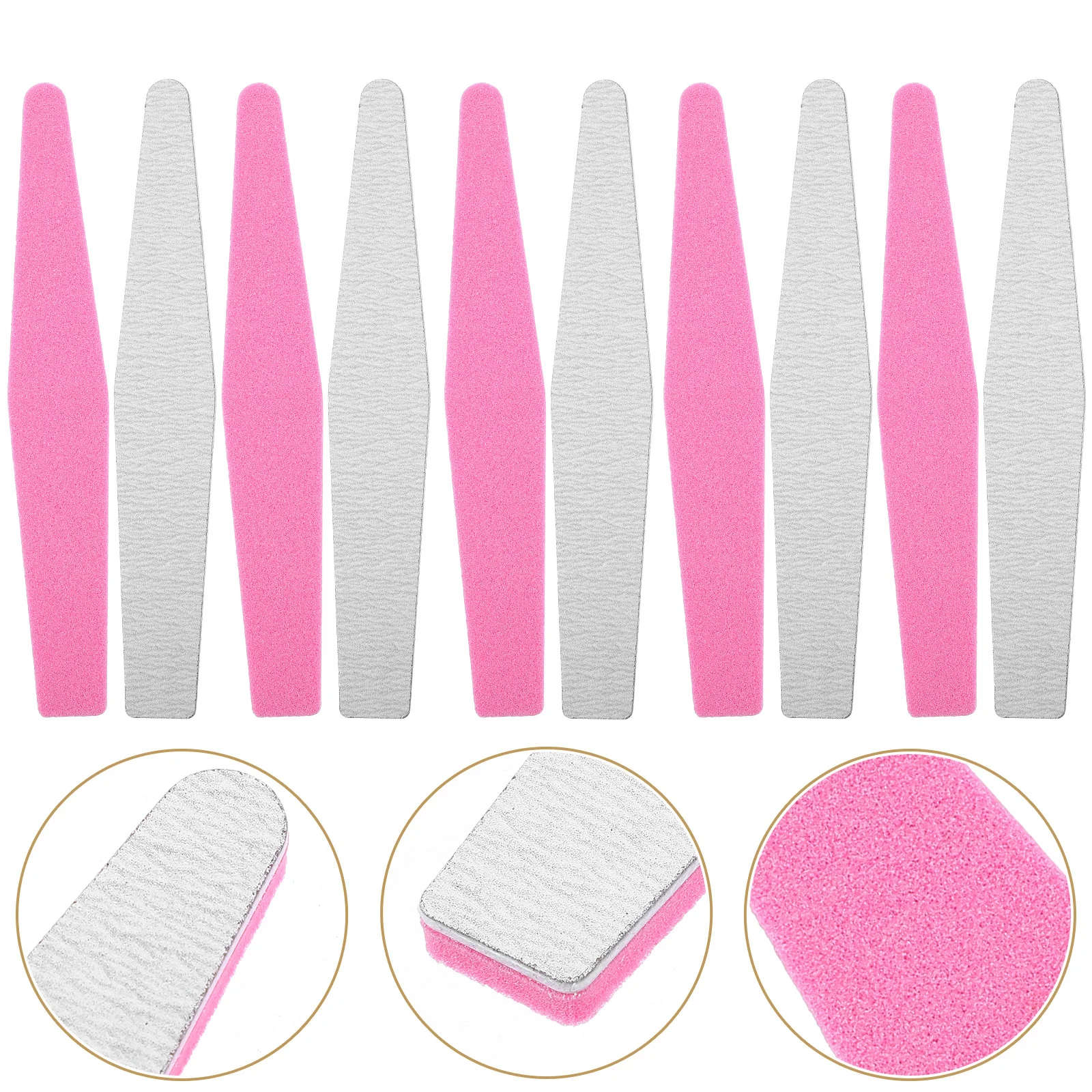 10 szt. Małe pilniki do paznokci dwustronne, lekkie narzędzia do manicure do naturalnych, akrylowych i żelowych paznokci, do polerowania.