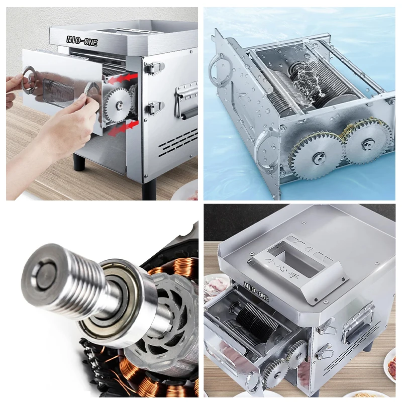 ماكينة تقطيع اللحوم الكهربائية التجارية/المنزلية، ماكينة تقطيع اللحم الأوتوماتيكية متعددة الوظائف من الفولاذ المقاوم للصدأ