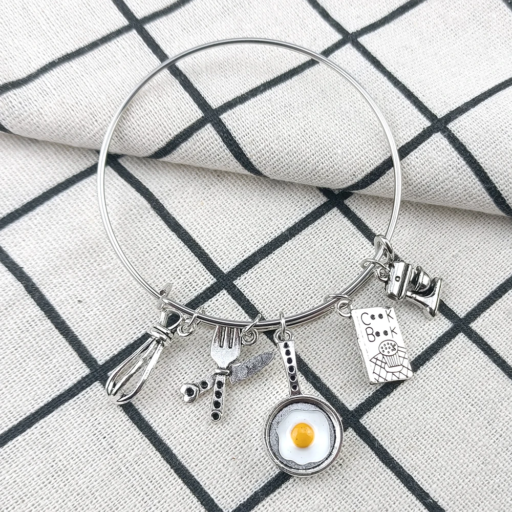 Kitchen Home Cooking Bracelet Fried Egg Pan Cook Tableware Chain Small Charm  Maker Halloween Bracelet