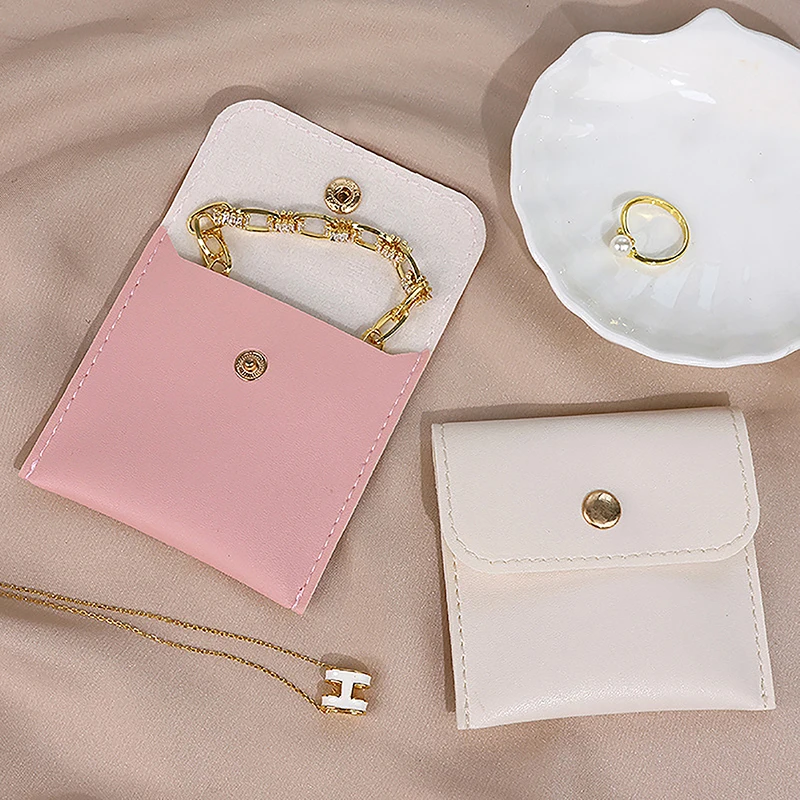 Luxury Imitation Leather PU Jewelry Bag Jewellery Pouch Packaging Earrings Ring Necklace Bracelet Storage Organizer Coin Purse