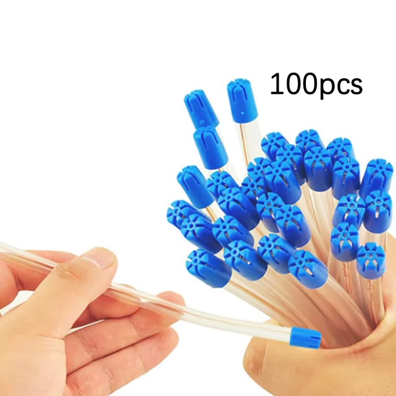 100Pcs Dental Saliva Ejector Disposable Dentistry Sucker Suction Tube Ejector Aspirator Dentist Consumables Dental Lad Material