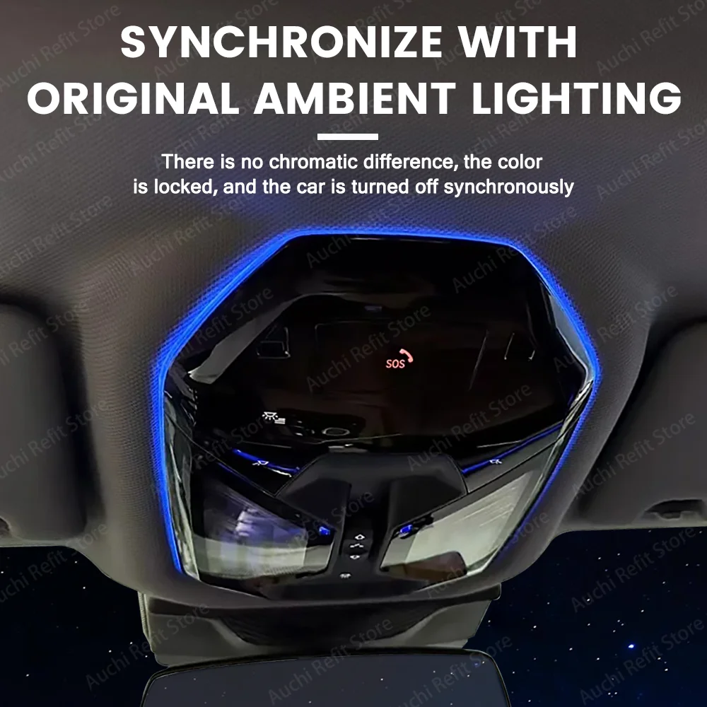 11 لون Led سقف القراءة المحيطة ضوء لسيارات BMW جديد 5 سلسلة G60 i5 X3 G45 G48 Led أضواء الغلاف الجوي ضوء السقف المرصع بالنجوم #3