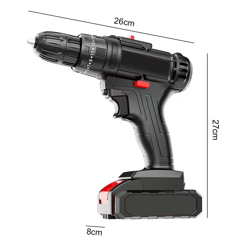 Electric Drill Cordless Drill Driver Multi-Function Electric Screwdriver Variable Speed Power Drill Kit for Furnishing