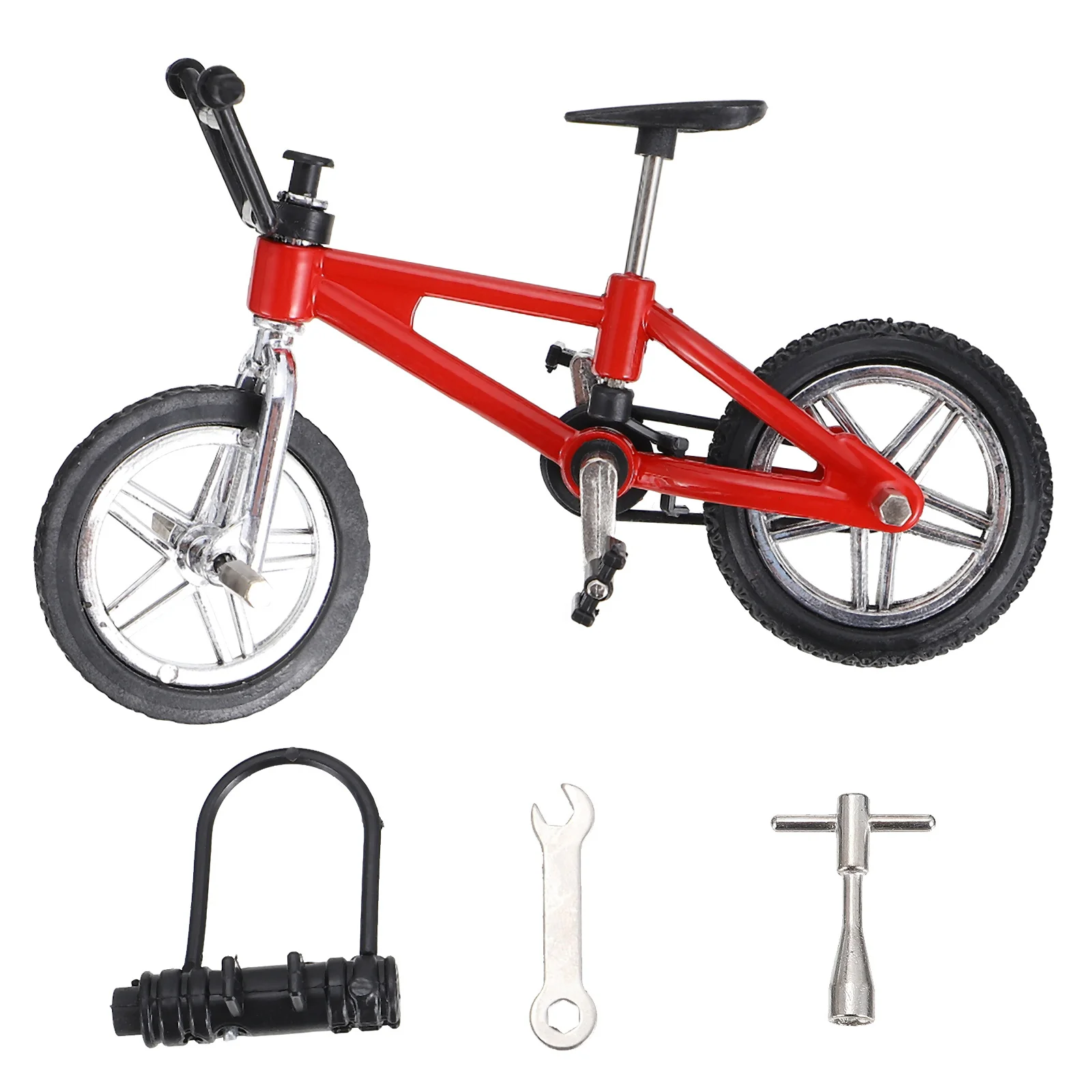 1 Set Bicicletta di simulazione resistente all'usura con dita in lega per bambini Mini biciclette da gioco da tavolo