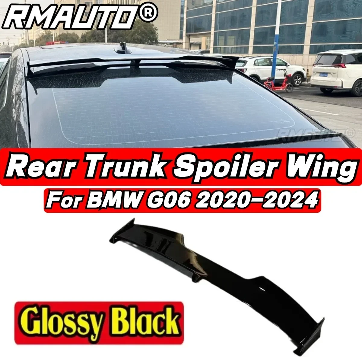 BMW G06 F96 Spoiler bagasi belakang mobil, Kit bodi Spoiler sayap belakang mobil untuk BMW X6 G06 F96 2020 2021 2022 2023 2024, Aksesori Mobil