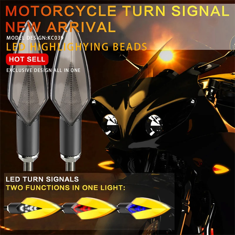 Universal Moto Turn Signal light turn flowing Arrows led motorcycle Warning taillight Flashing led motorcycle indicator lamp