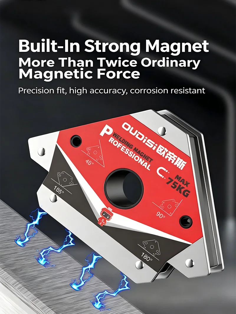 Magnetischer Schweißhalter 25/55/75kg Starker Magnet Schweißer-Positionierer Mehrwinkel-Lokalisator Befestigungswerkzeug Schweißhilfsmagnet für – Detail 8