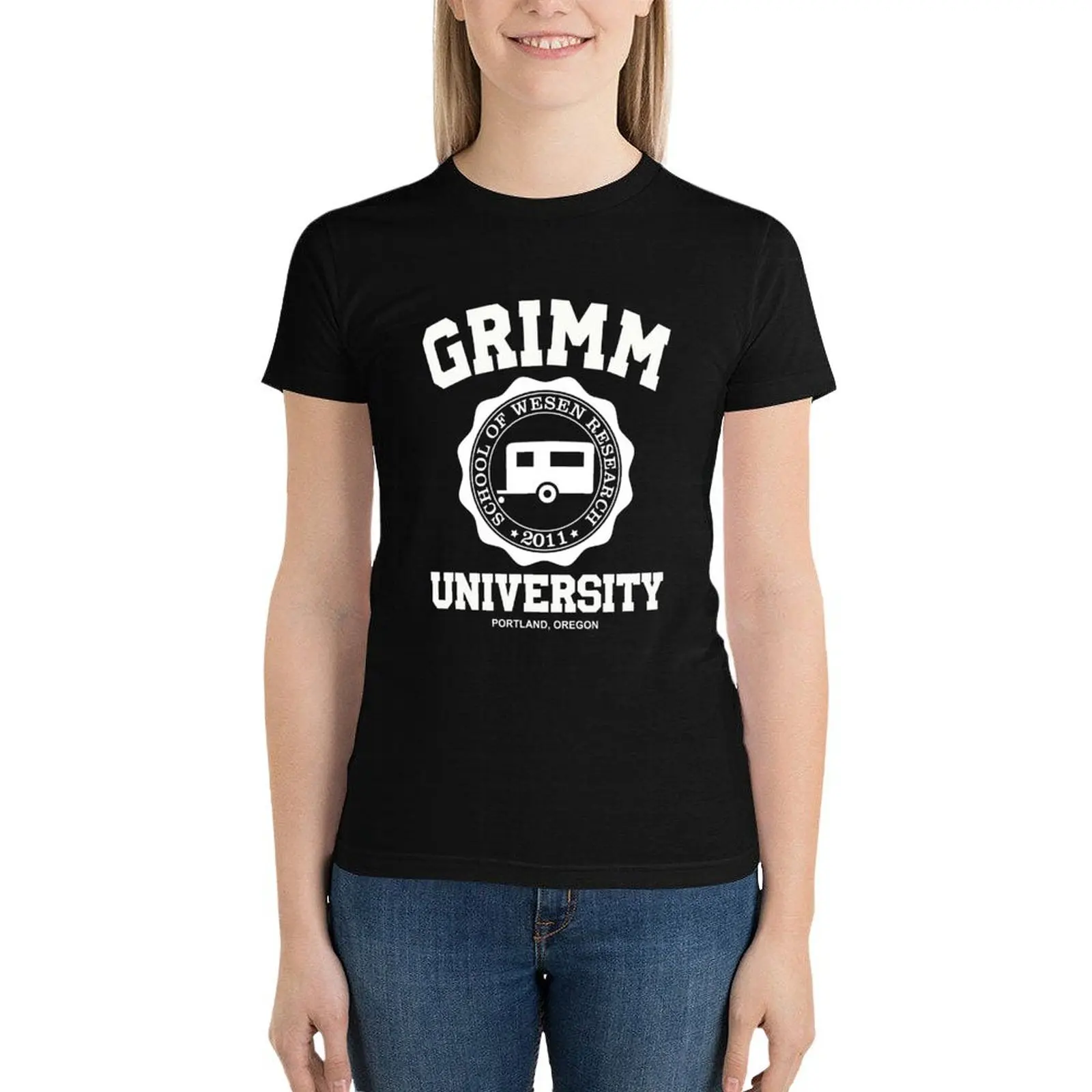 Grimm University T-Shirt female cute tops graphics Women clothes