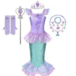 Muababy Ariel Princess The Little Mermaid Kids Halloween Cosplay Costume Children Carnival Party