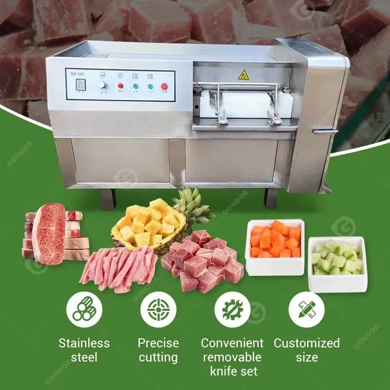 【Best-selling】Commerical Beef Pork Cut Cutter Fresh Chicken Breast Dicer Slicer Fresh Frozen Meat Block Cube Dice Machine