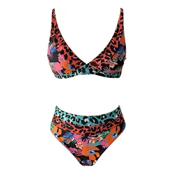 Sexy Leopard Dot Print High Waist Bikini Sets Biquini Women Swimsuit Clothing Set Split Mujer Swimwear Suit Summer Beach