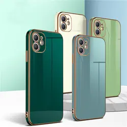 Luxury Gold Plated Electroplated Case Mi 11 Lite 5G NE12 Pro 12T 11T 10T Funda For Xiaomi Redmi Note 10 9 8 9s 10s 11s Cover