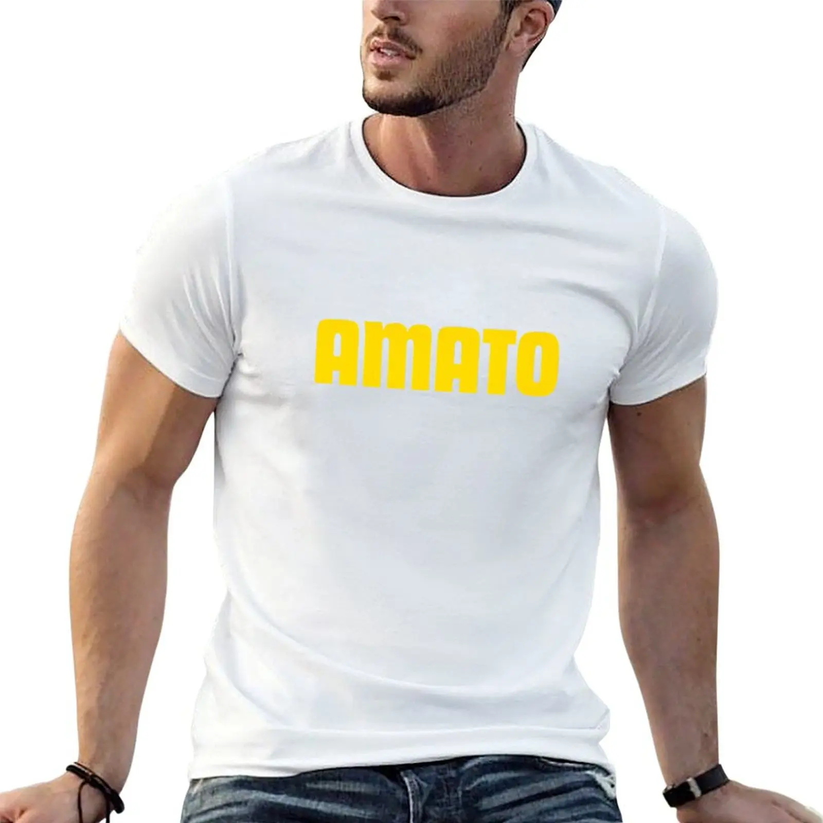 Camiseta Amato, com estampa artística, 100% algodão, masculina
