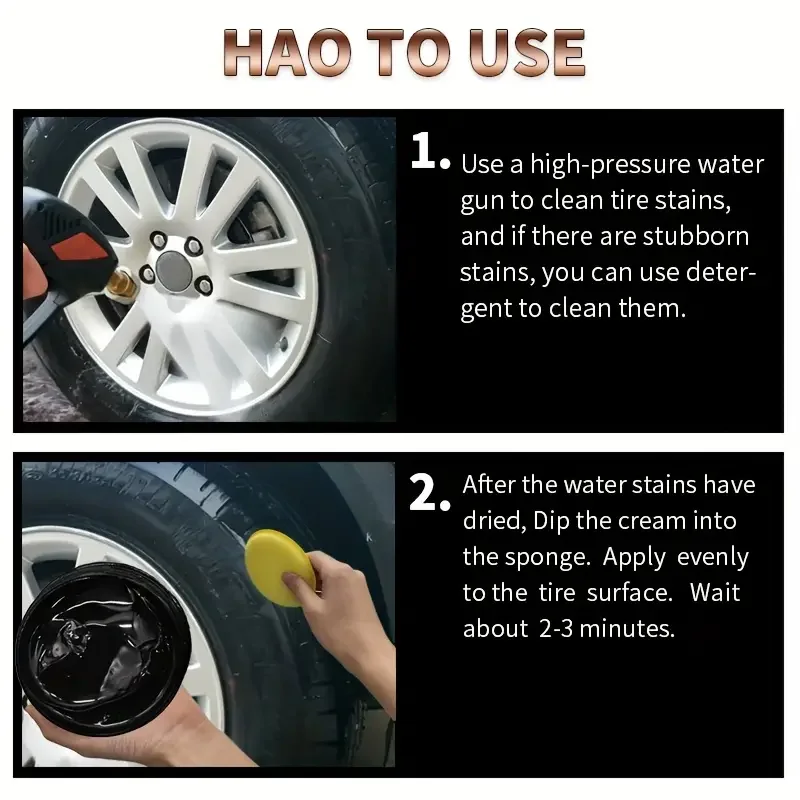 Tire Shine & Plastic Repair Paste - Removes Scratches/Oxid, Restores Shine for Tires/Trim with UV Protect, 5-Min Fix