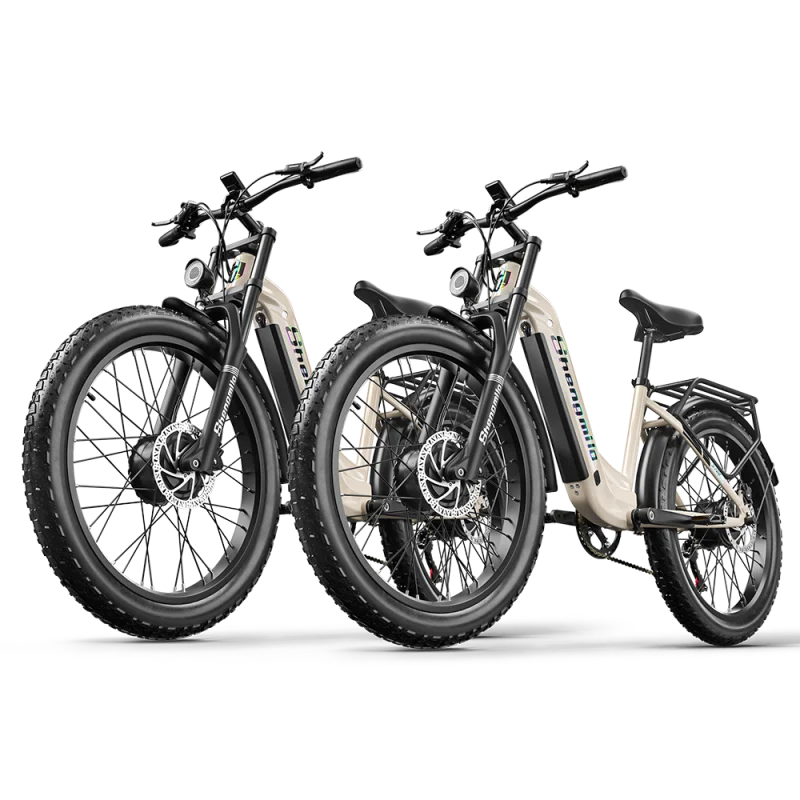 SHENGMILO Sepeda Listrik Hibrida 48V 2000W 17.5Ah 26*3.0 Ban Lemak Sepeda Gunung Wanita dengan Motor Hub Belakang Off-Road untuk Dewasa
