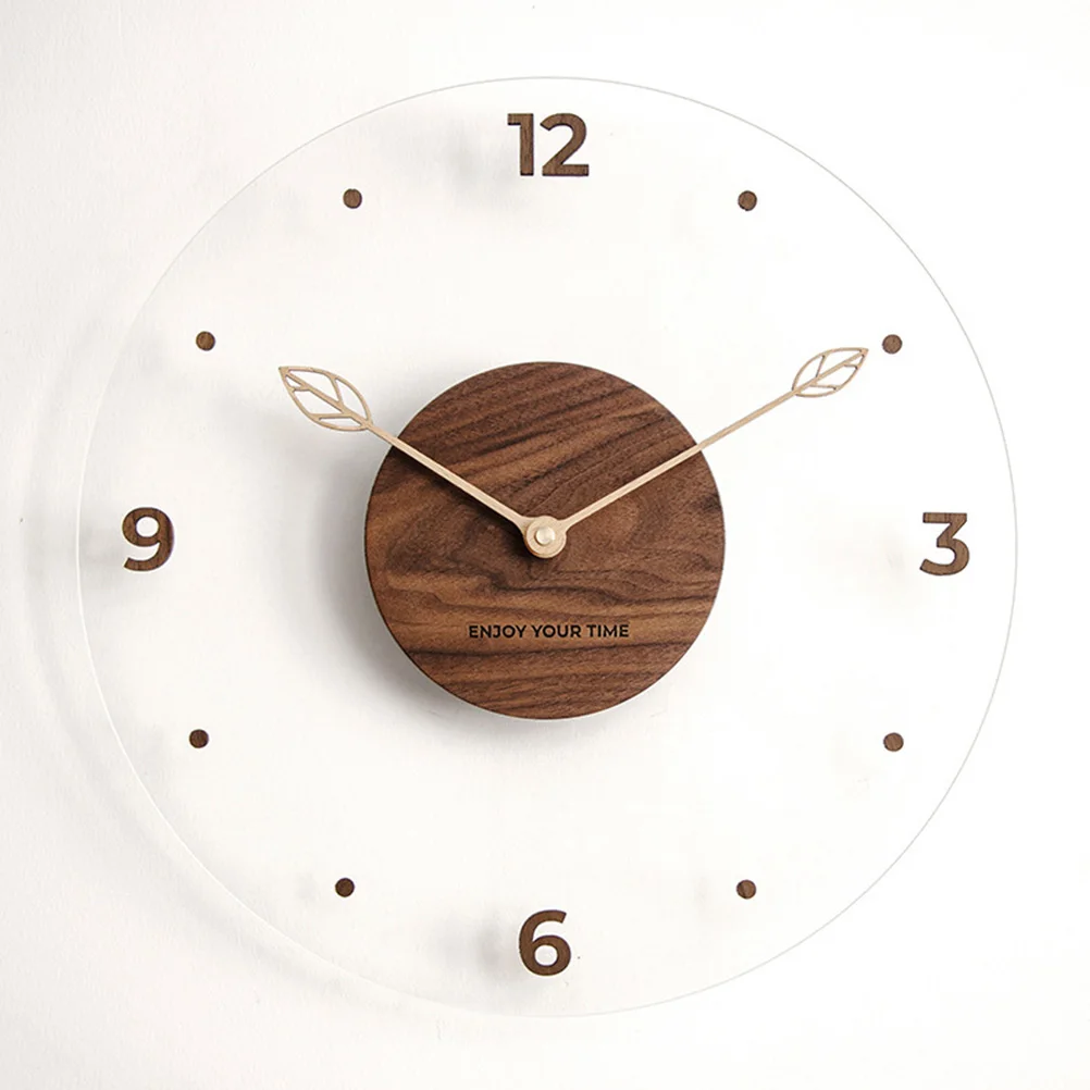 

Acrylic Wall Stylish Home Household Clock Decoration Decor Living Room Simple Hanging Clock Wood Punch Free Household Decoration