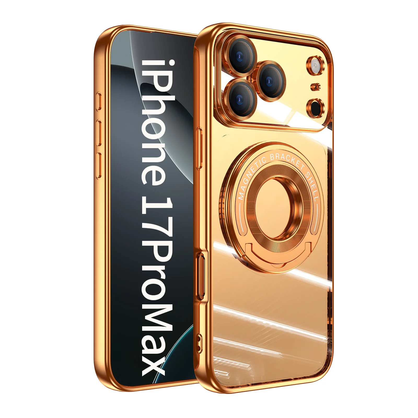 

Чехол для iphone 17 pro max 17pro 17, воздушный гальванический U-образный кронштейн, магнитная защитная крышка для объектива