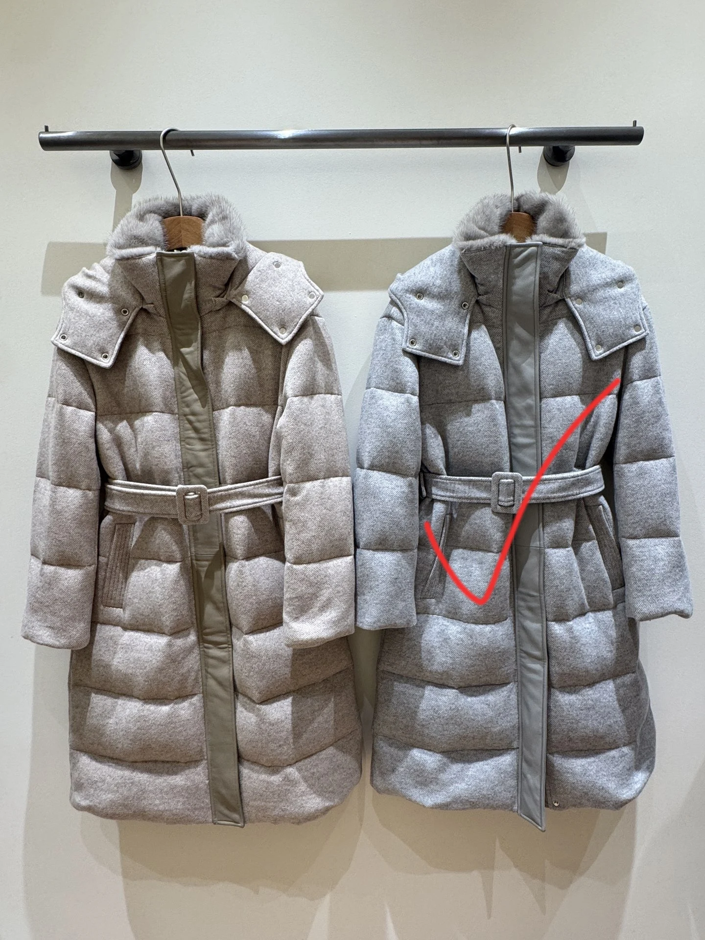 New Autumn/Winter High-Quality Mink-Style Long Down Coat Sizes: S, M, L Colors: Apricot, Gray
