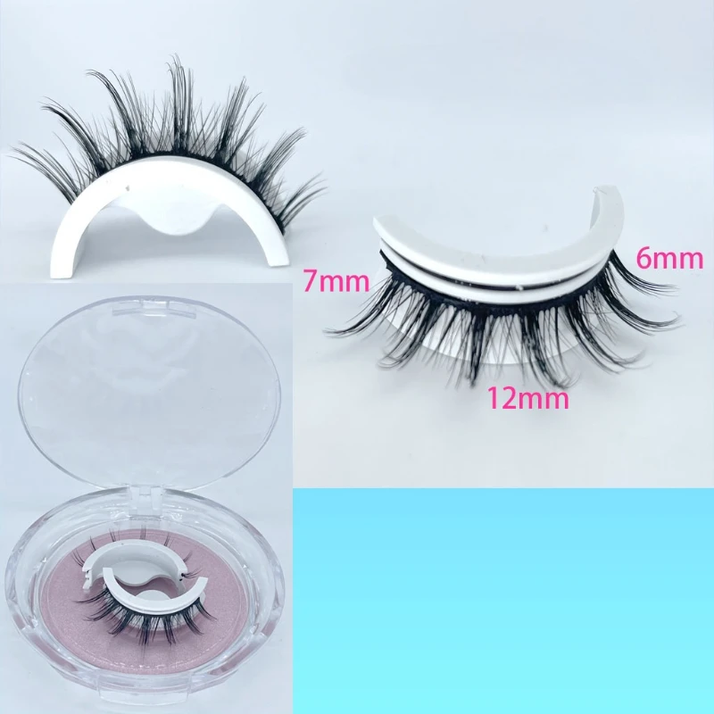 Lijmvrije valse wimpers Zelfklevend Herbruikbaar Lijmvrij Luie wimpers Simulatie Natuurlijke krullen Superzachte wimpers