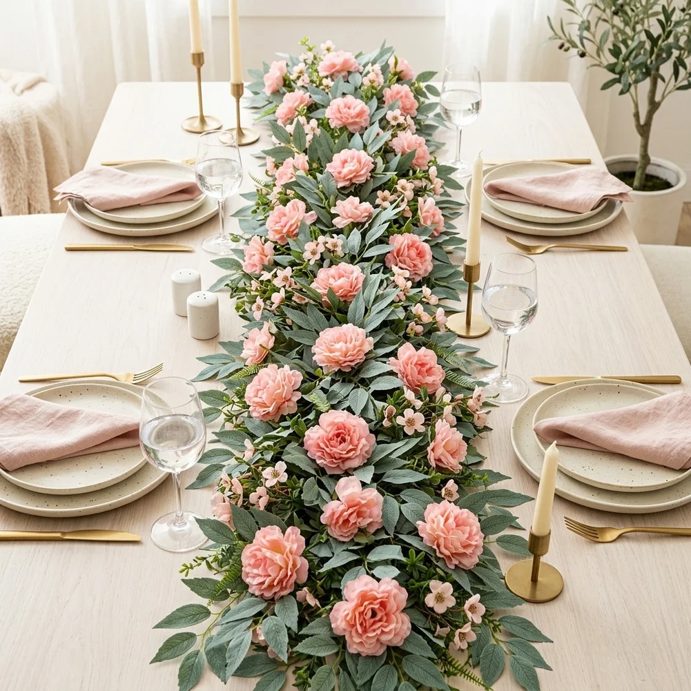 175cm Simulation Eucalyptus Garland Faux Flower Vine For Wedding Party Table Chair Home Garden Decoration