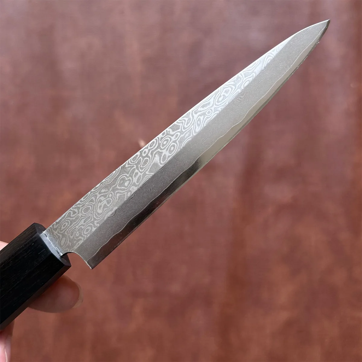 RHON Singe Edge Utility Knife Damascus Steel Blade Kitchen Fruit Paring Knives 3Layer S/S9Cr18 Composited Petty Carving Tool Set