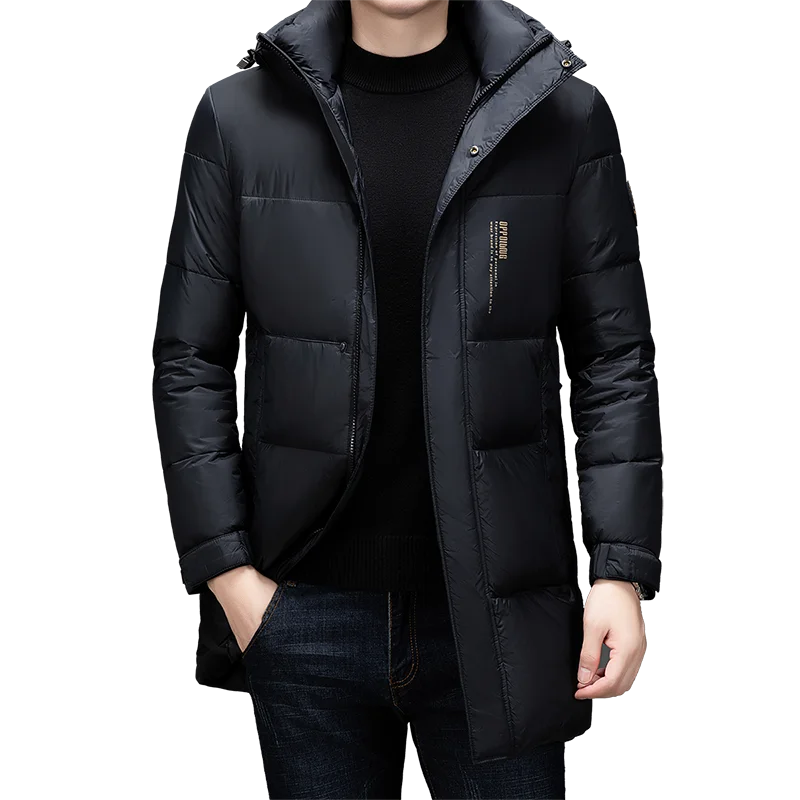 2024 new arrival winter jacket hooded 90% white duck down jackets men,mens fashion thicken warm parkas high quality trench coat