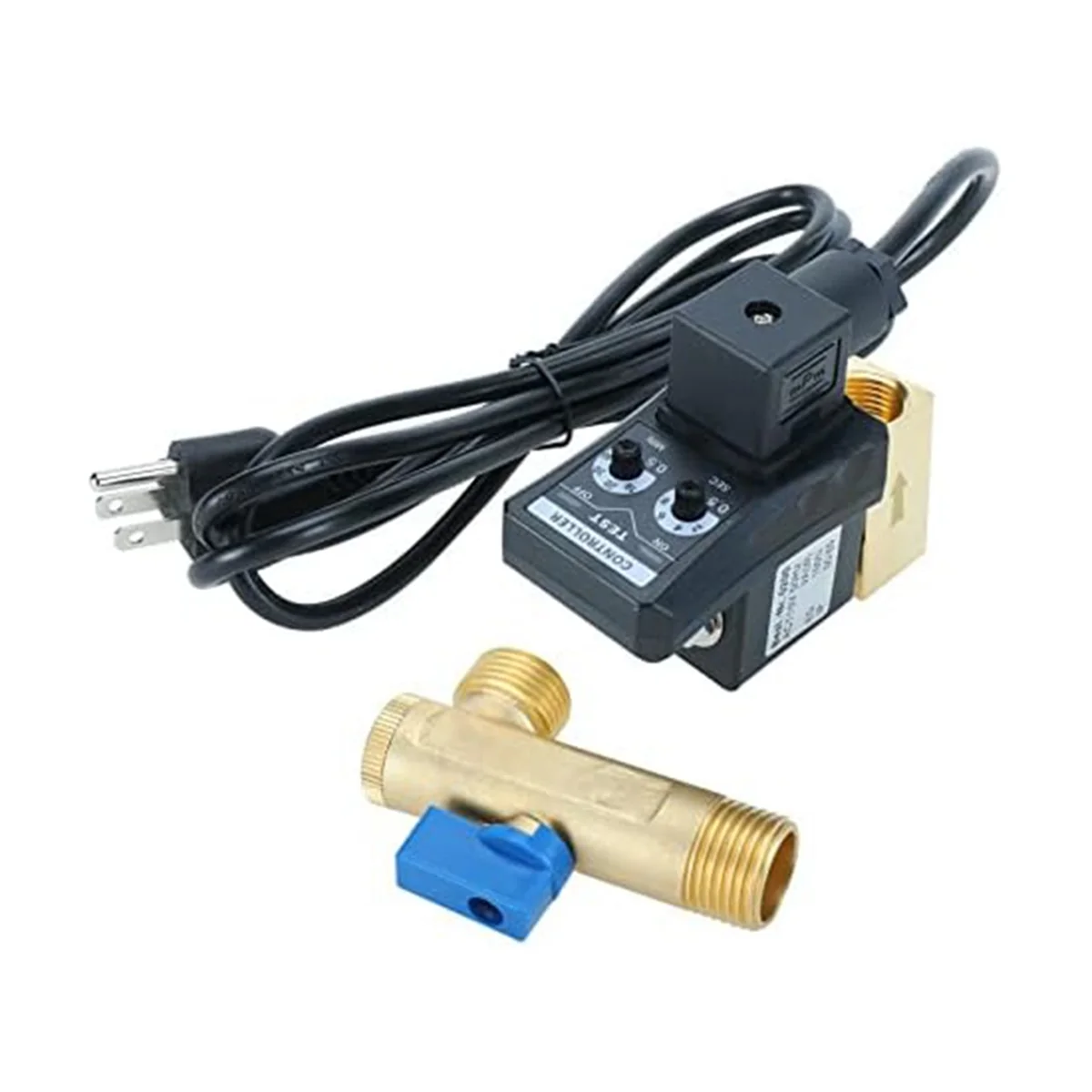 1/2Inch AC 110V Automatic Condensate Drain Valve, Electronic 2-Way Air Compressor Water Tank Drain Valve, US Plug