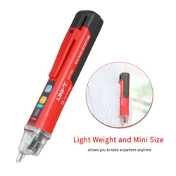 UNI-T Tester di tensione ca portatile senza contatto rilevatore di allarme V ~ a forma di penna con allarme sonoro e luminoso e torcia a LED