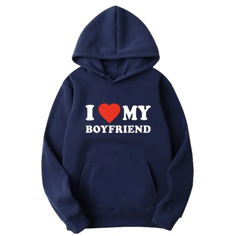 I Love My Boyfriend Girlfriend Printed Hoodie Couple Fashion Sports Shirt Harajuku Casual Top Sport Jogging Fleece Sweatshirt