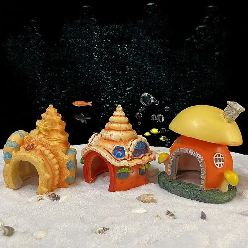 

Creative Decorative Mushroom Conch House Simulation Mini Fish Shrimp Hiding Shelter PVC Conch Ornaments Fish Tank